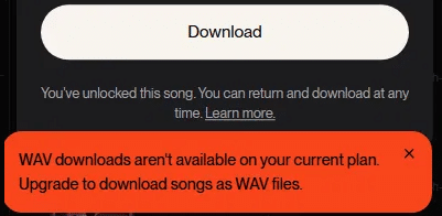 WAVダウンロードエラー
